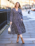 Ashleigh Shirt Dress - Navy Floral Print