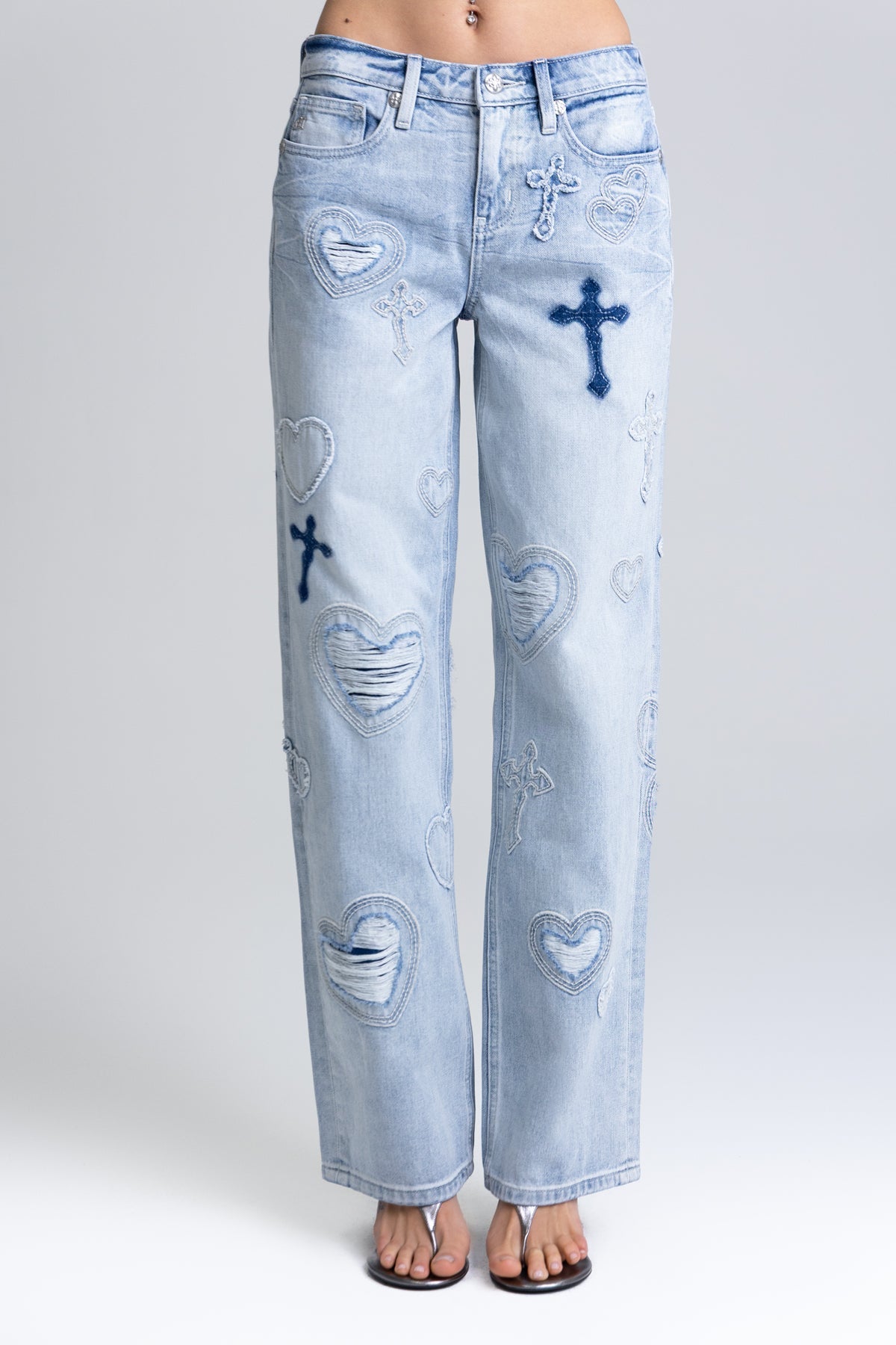 Aryanna Heart Cross Slim Wide
