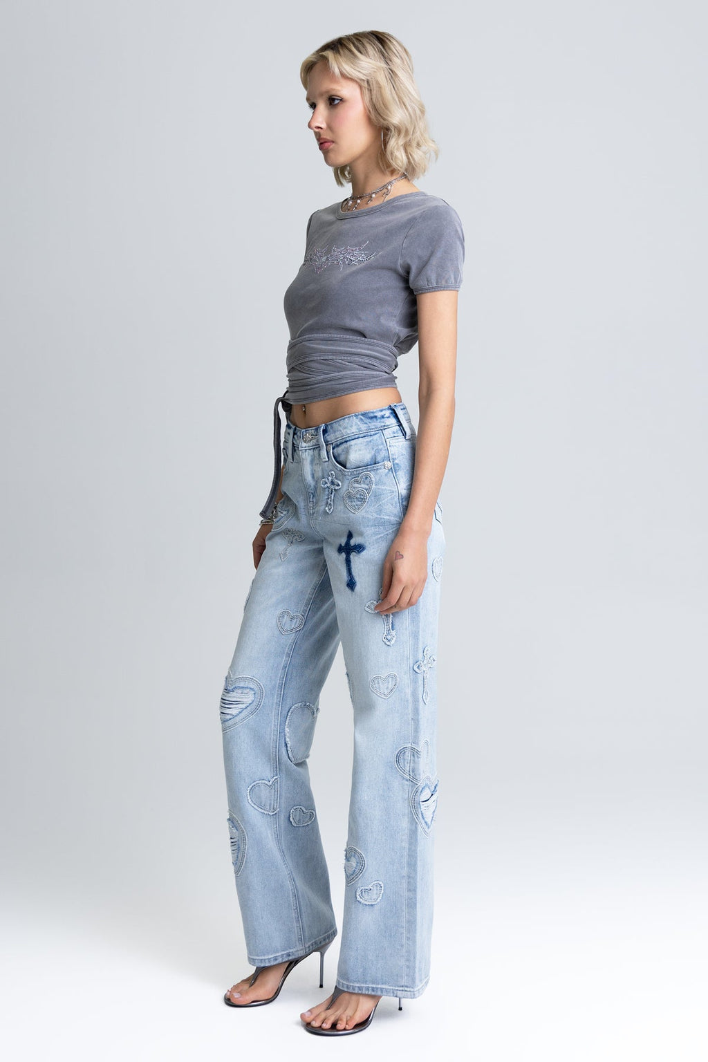 Aryanna Heart Cross Slim Wide