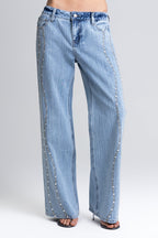 Serafina Studded Wide Leg Jeans