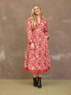 Barbara Red Floral Dress