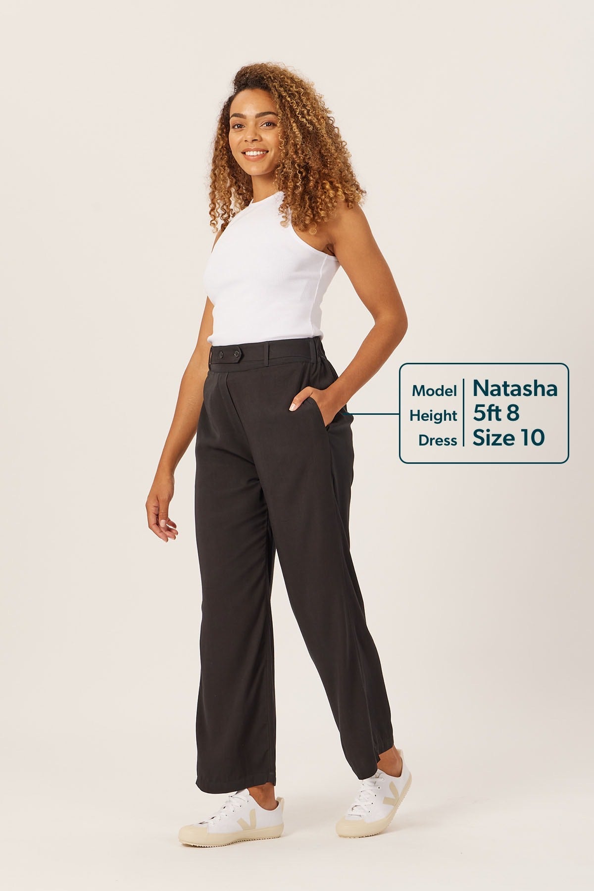 Beth - High Waisted Trouser - Black (Unbagged)