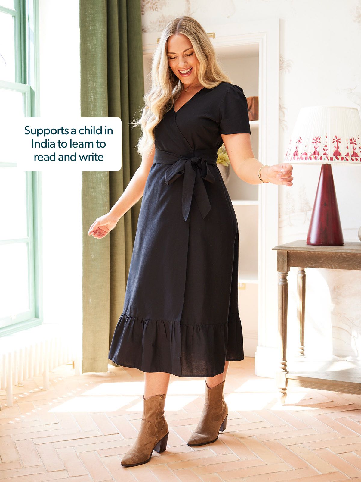 Brittany Wrap Dress - Black