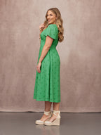 Allegra Broderie Dress - Green
