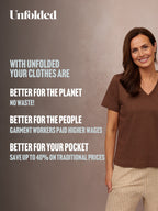 Cathy V-neck Tee - Brown