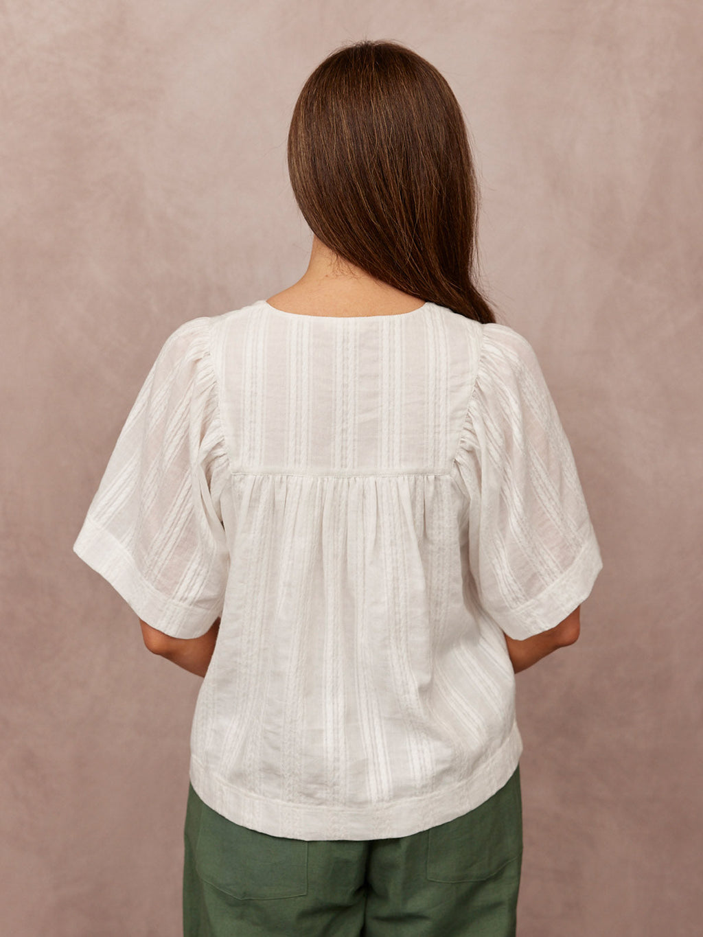 Edith Textured Relaxed Top - White