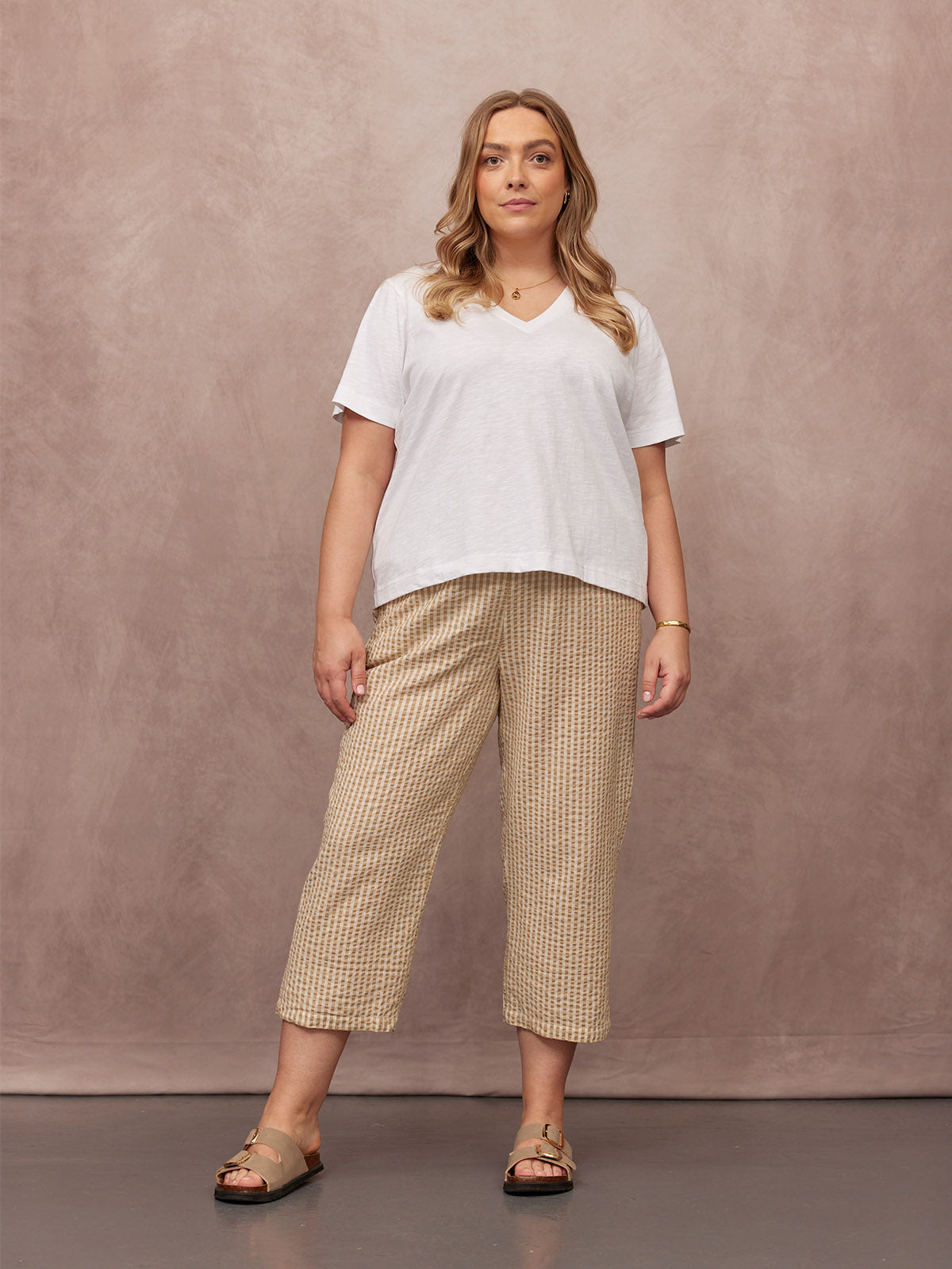 Cathy V-neck Tee - White