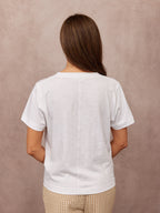 Cathy V-neck Tee - White