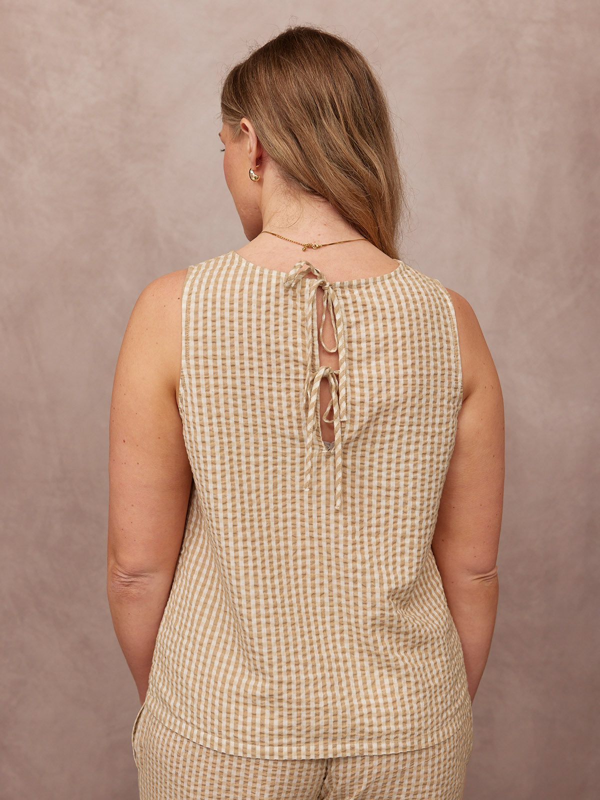 Ruby Tank Top - Brown Gingham
