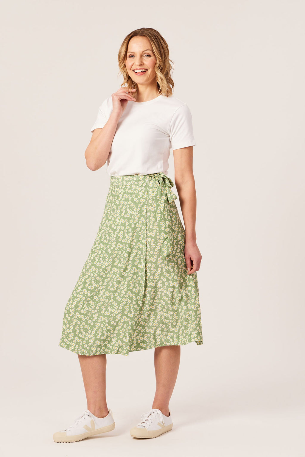 Linda - Midi Wrap Skirt - Green
