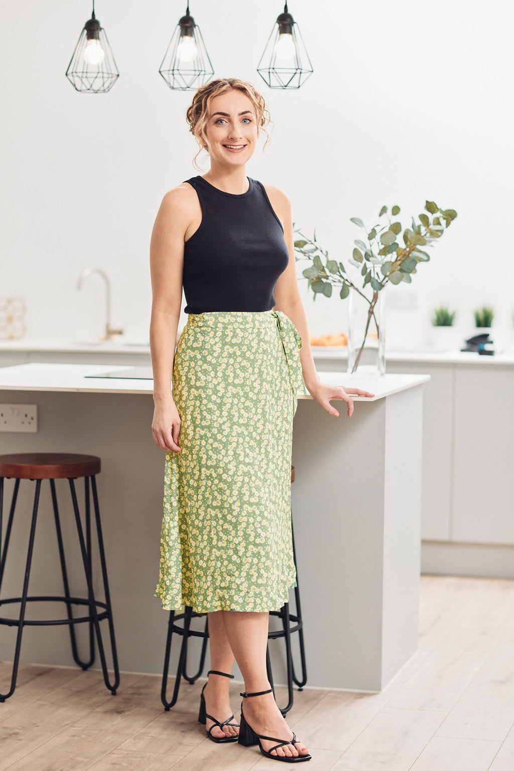 Linda - Midi Wrap Skirt - Green
