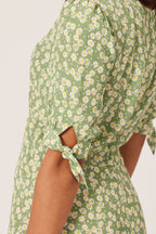 Sally-Grace - Tie Sleeve Midi Dress - Green