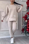 Ladies' Irregular Print Sweatshirt and Leggings Set