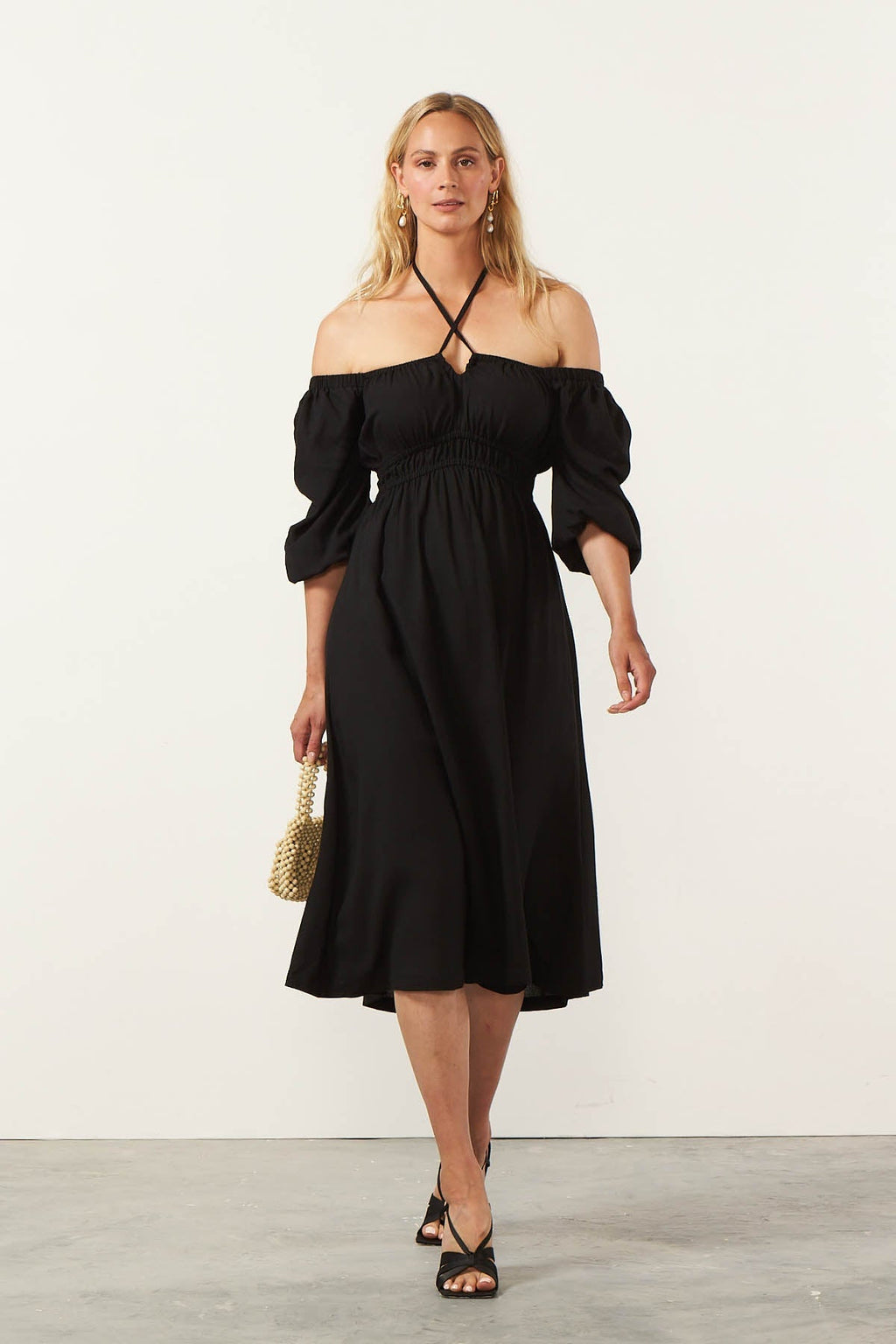 Cader 4 Way Midi Dress - Black