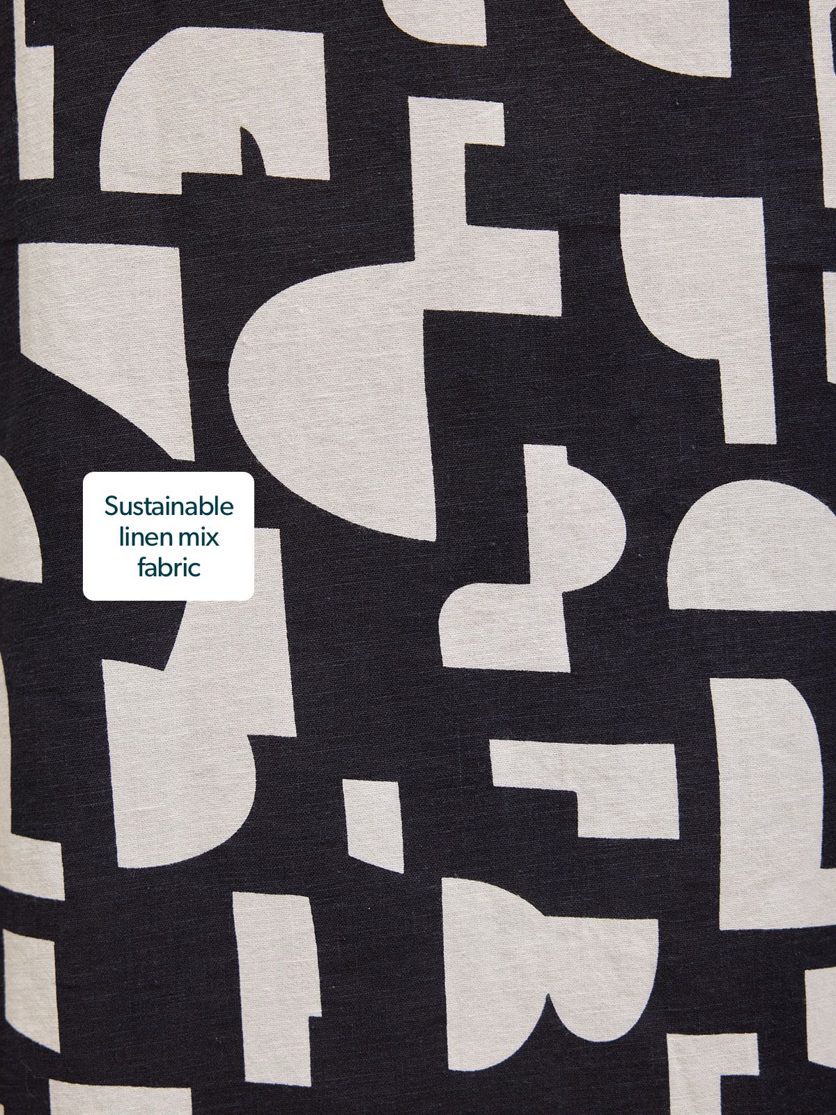 Callie Linen Mix Wrap Dress - Geo Print