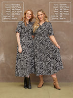 Camilla Dress Black Linear Floral