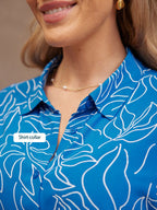 Camilla Dress - Blue Leaf Print