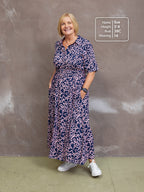Camilla Dress - Navy Linear Floral