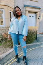Charlotte - Peasant Blouse - Blue
