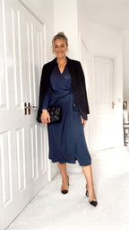 Christina - Wrap Midi Dress - Navy