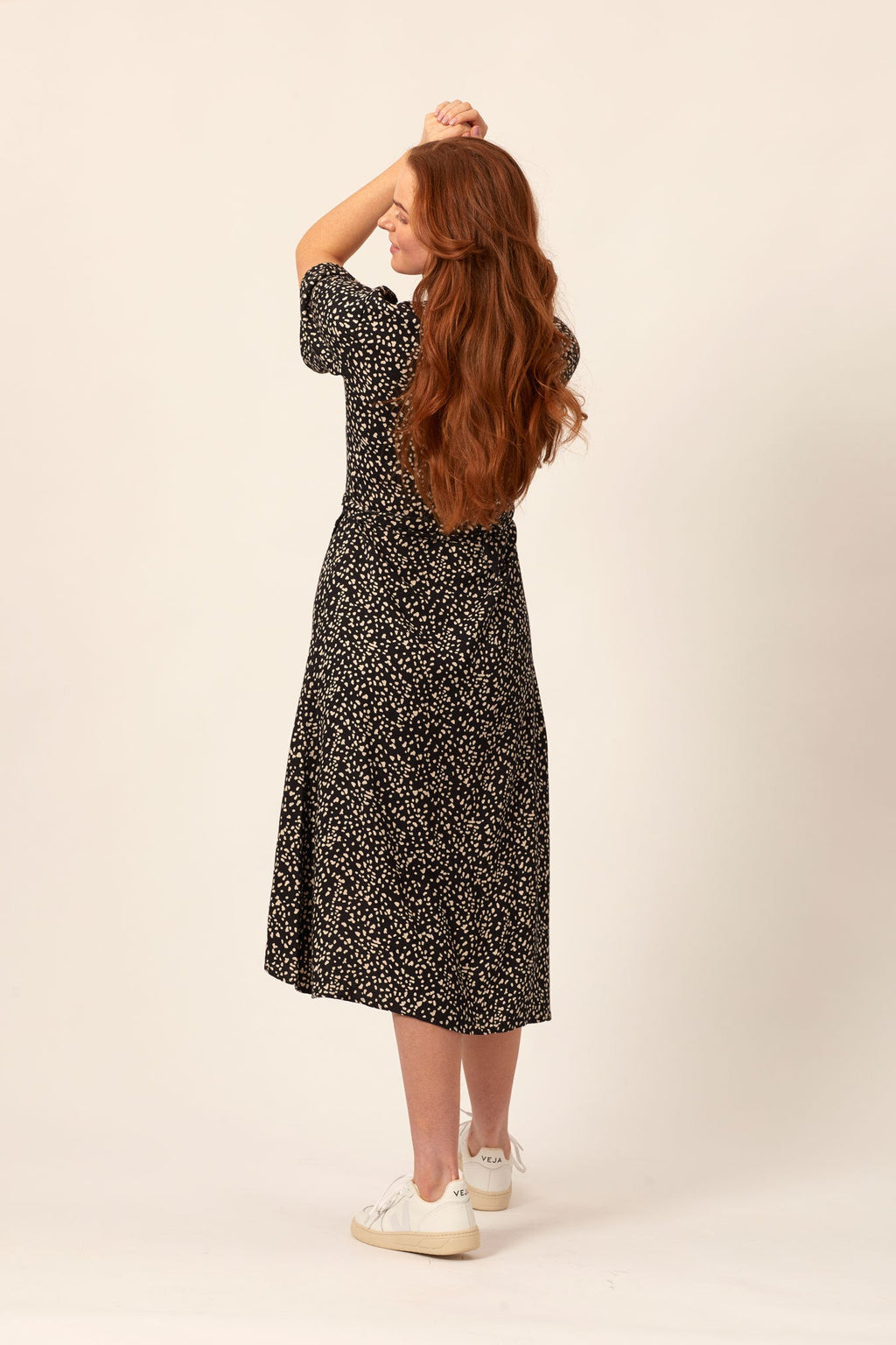Claire - Midi Wrap Dress - Black
