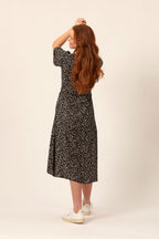 Claire - Midi Wrap Dress - Black