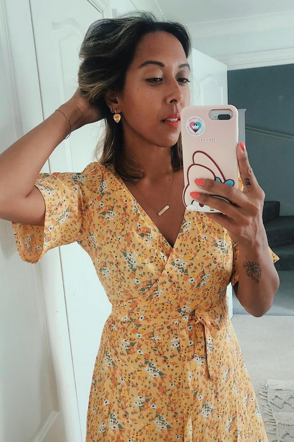 Claire - Midi Wrap Dress - Yellow