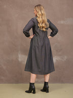 Daisie Denim Charcoal Dress - Rhiona Long Sleeve