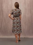 Dana Wrap Dress - Multi Painted Floral Print