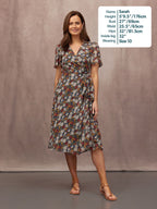 Dana Wrap Dress - Multi Painted Floral Print
