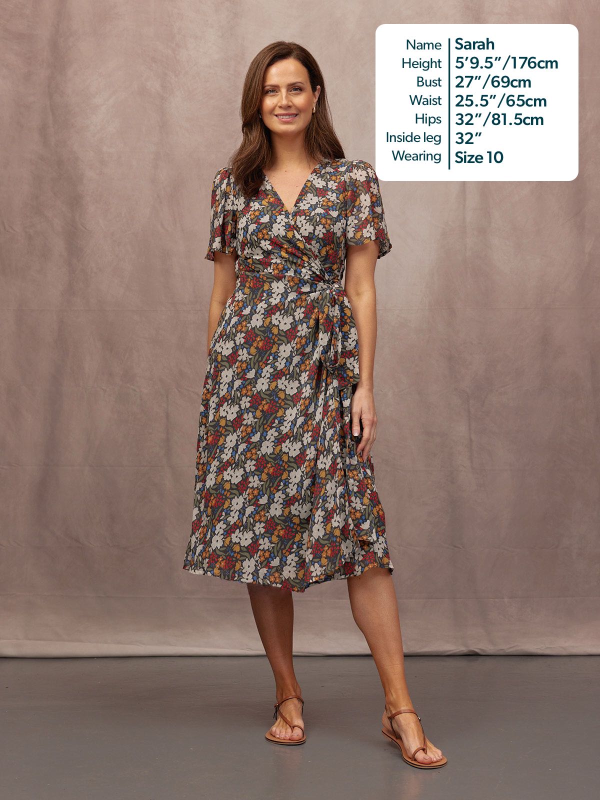 Dana Wrap Dress - Multi Painted Floral Print