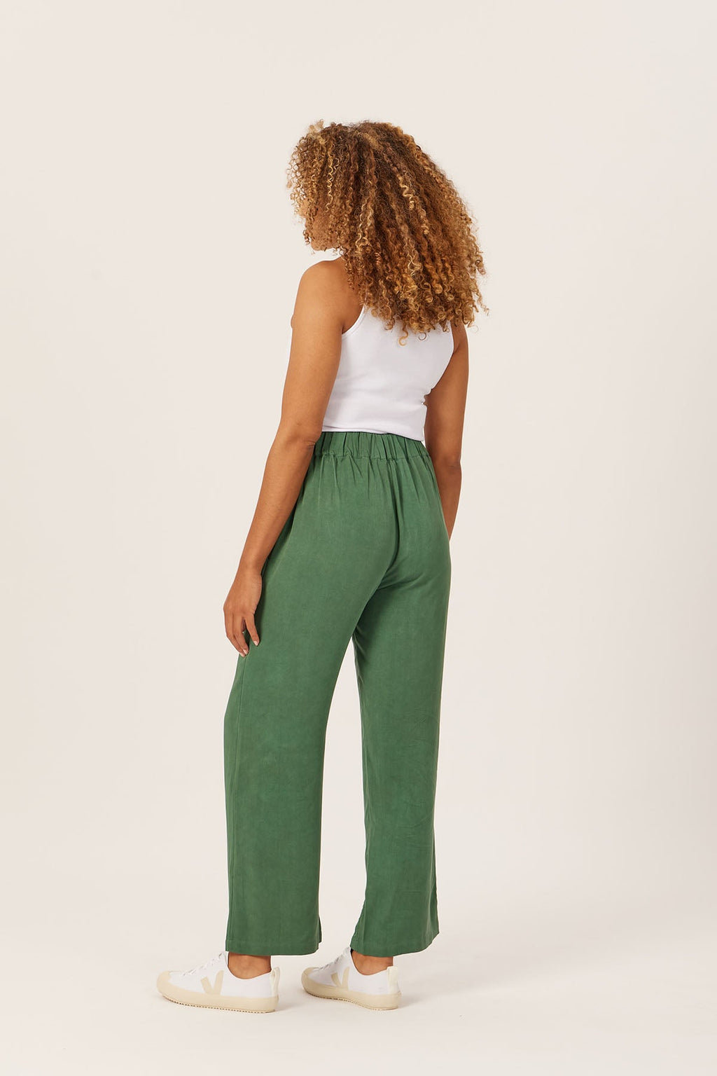 Beth - High Waisted Trouser - Olive