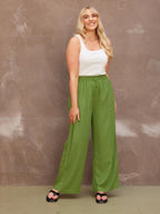 Ella - Wide Leg Trouser - Green