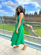 Faye - Gathered Bodice Midaxi Dress - Green