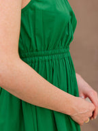 Faye - Gathered Bodice Midaxi Dress - Green