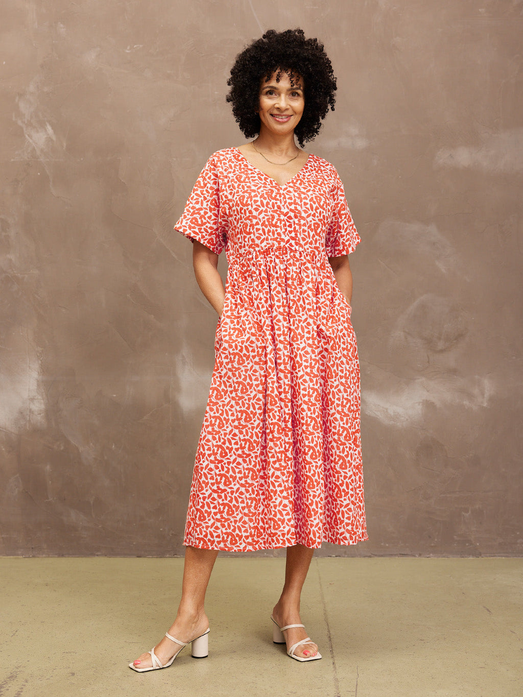 Fern Dress - Terracotta Print