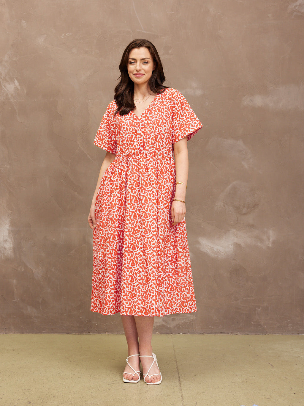Fern Dress - Terracotta Print