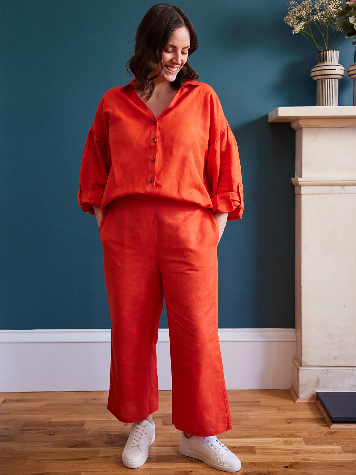 Gigi - Cropped Trousers - Red