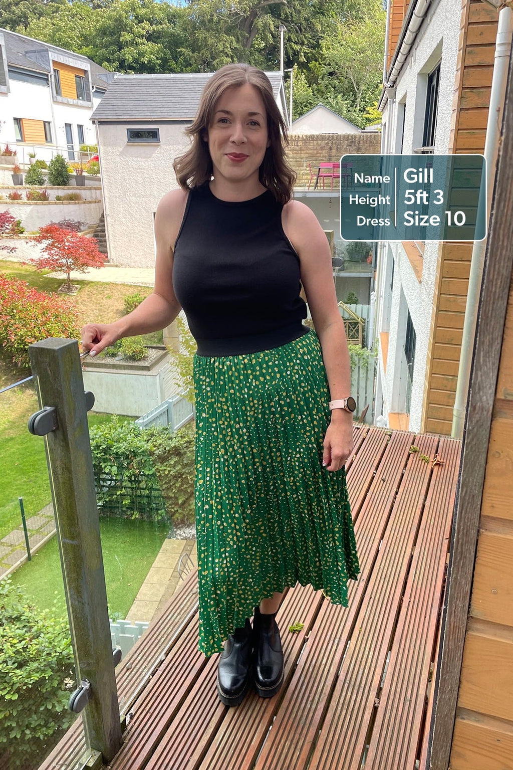 Gill - Pleated Skirt - Green Terrazzo