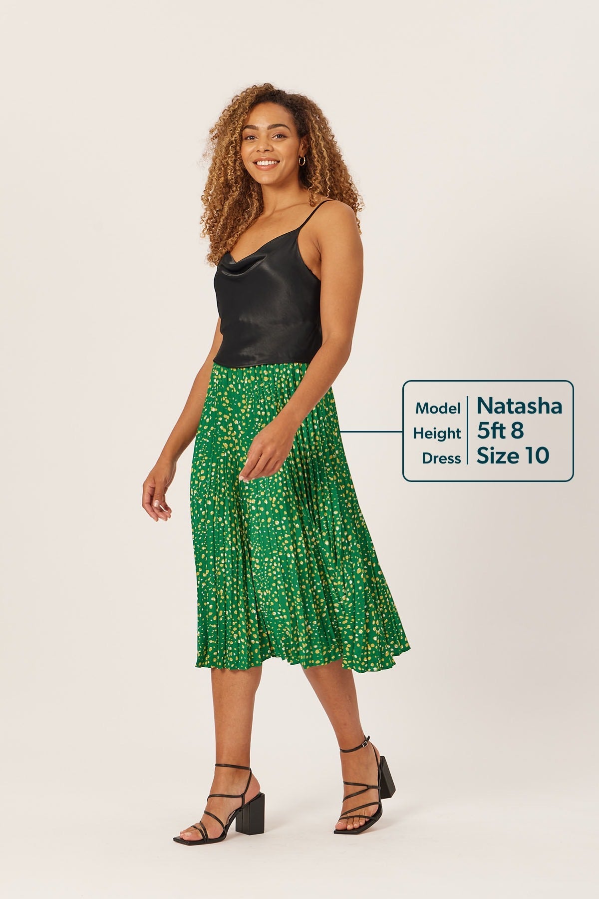 Gill - Pleated Skirt - Green Terrazzo