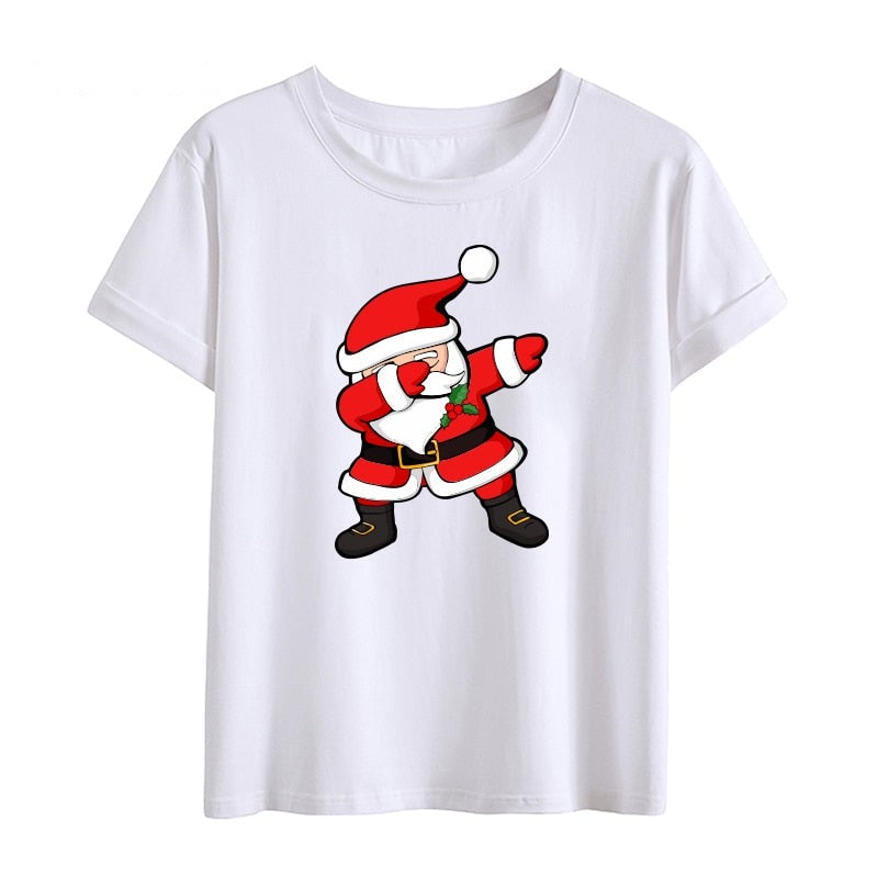Matching Family Christmas Shirts Dabbing Santa