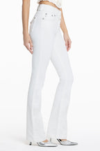 Adeline White Stitched Bootcut Jeans