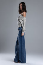 Maya Logo Wide Leg Jeans