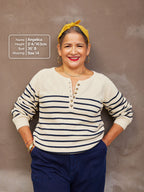 Hannah Cotton Stripe Knit - Cream