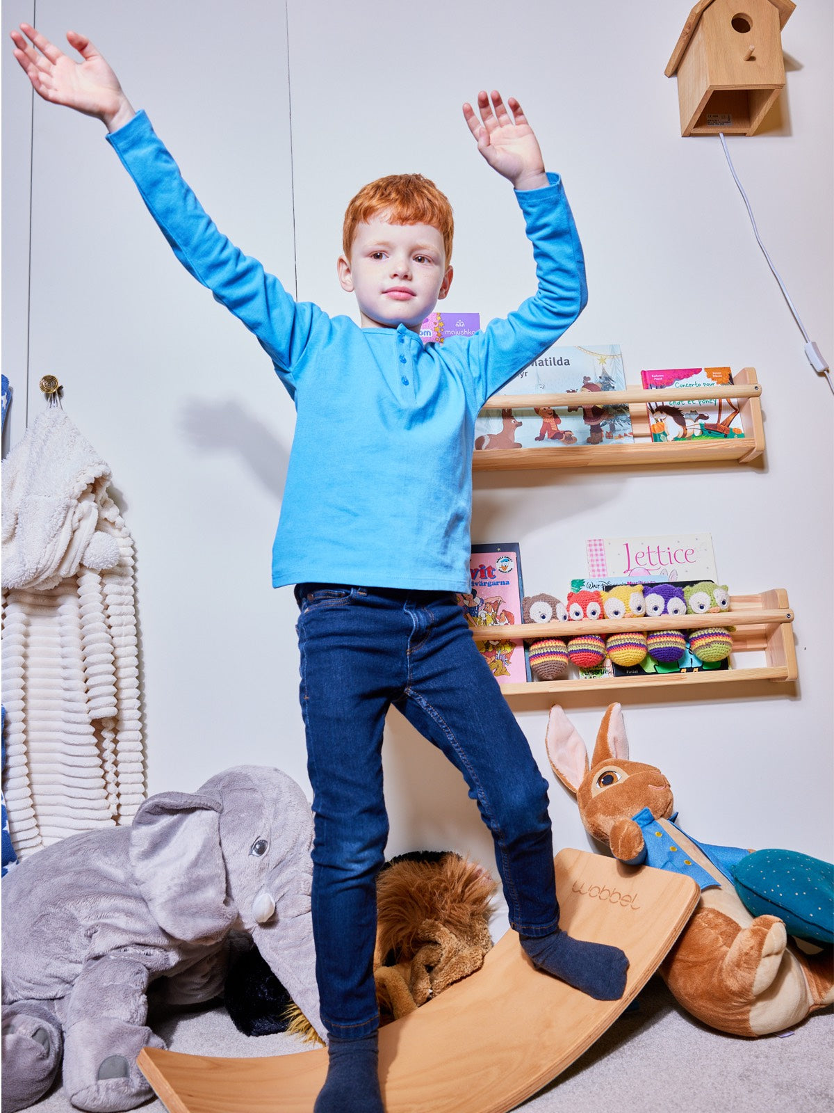 Harris - Kids Button Piqué T-Shirt - Blue