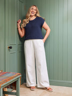 Heather Button Front Trouser