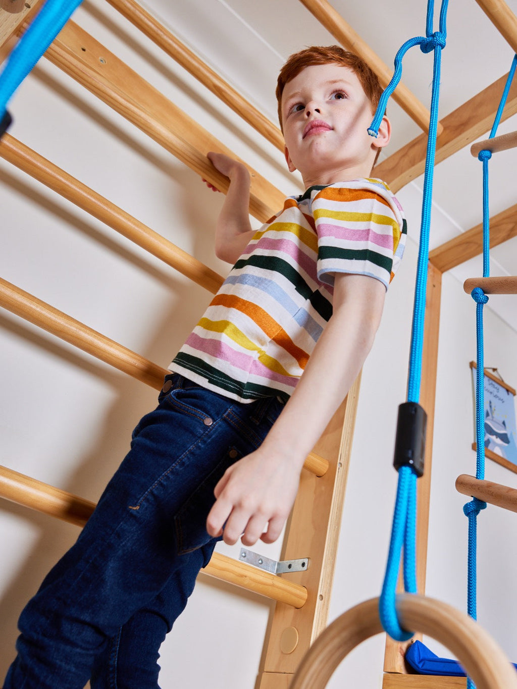 Hedy - Kids T-Shirt - White Wave Stripe Print