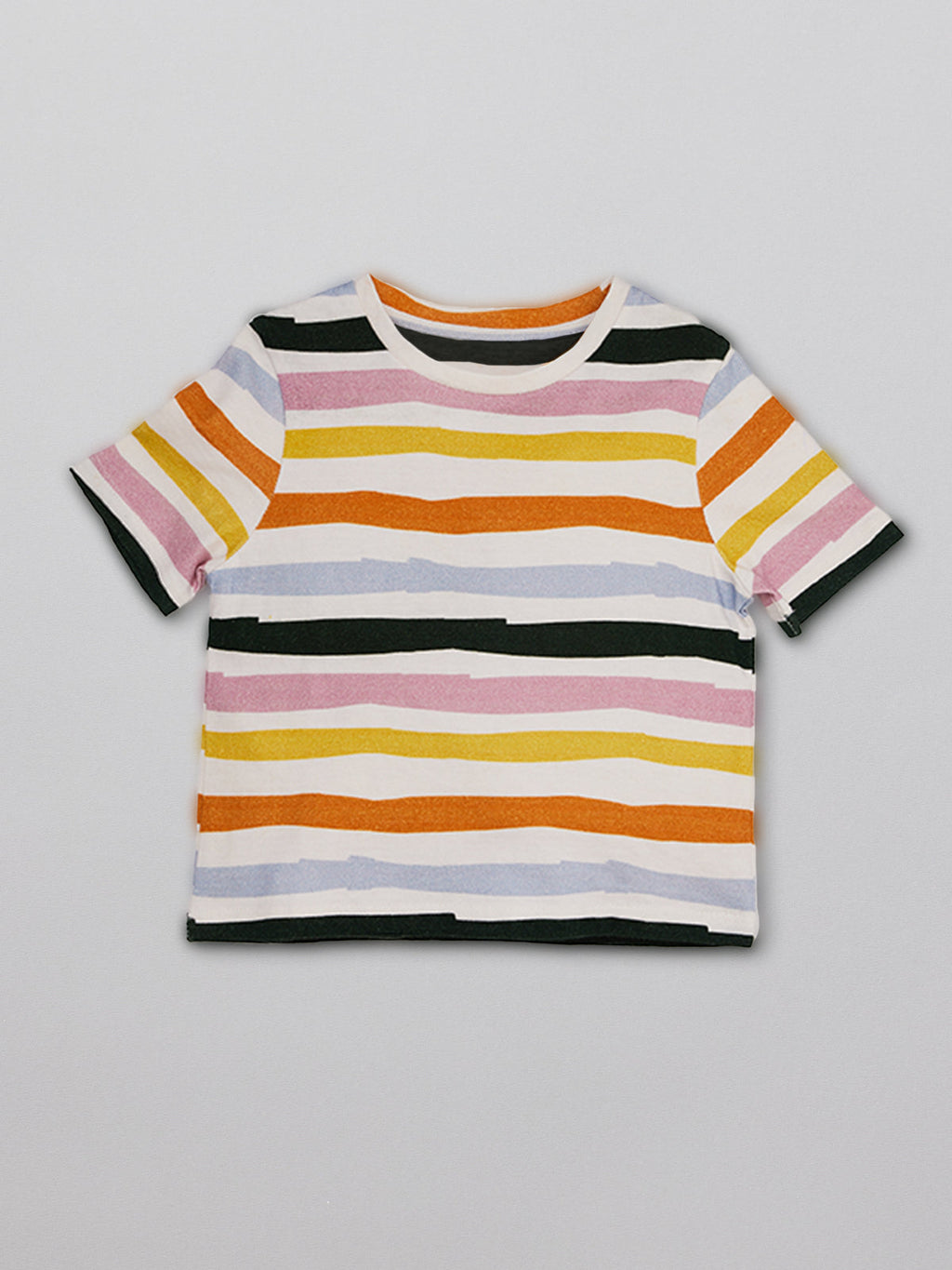 Hedy - Kids T-Shirt - White Wave Stripe Print