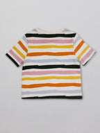 Hedy - Kids T-Shirt - White Wave Stripe Print
