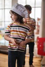 Hedy - Kids T-Shirt - White Wave Stripe Print